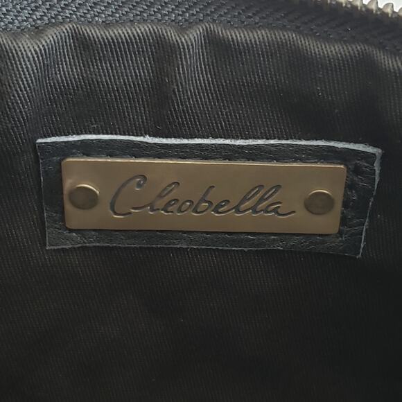 CLEOBELLA clutch brown woven carpet leather fringe tassel yarn knit textured bag - Picture 5 of 5